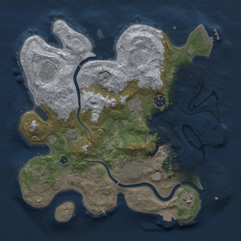 Rust Map: Procedural Map, Size: 3200, Seed: 59883644, 13 Monuments