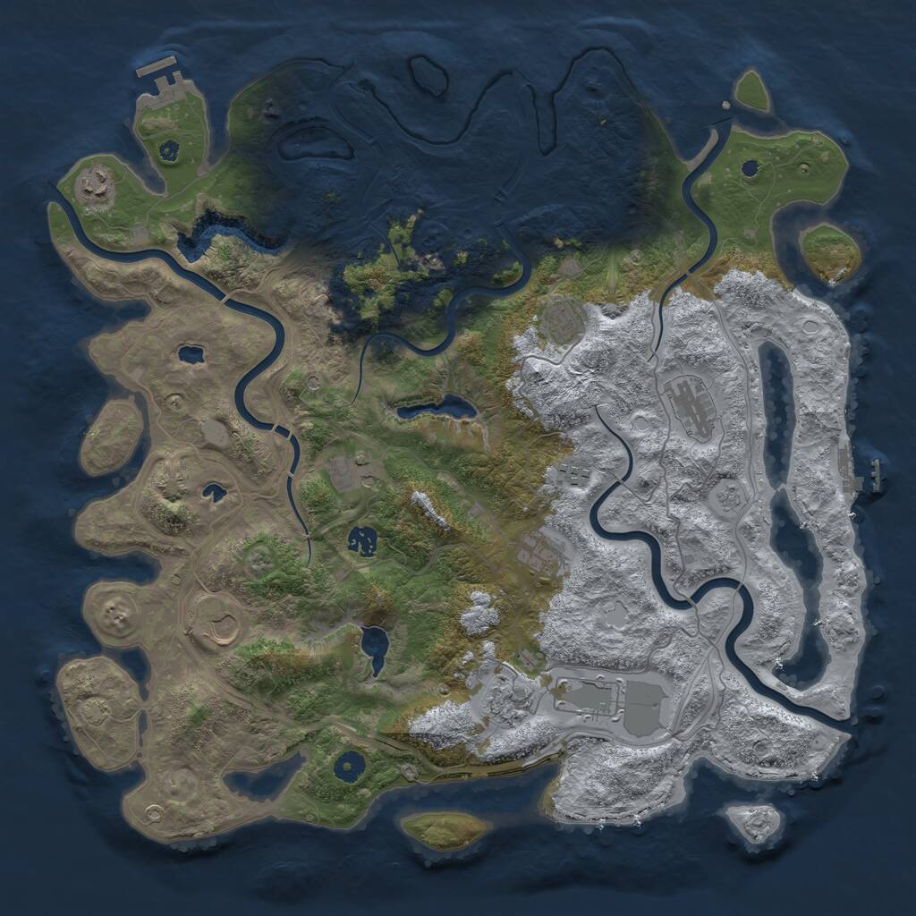 Rust Map: Procedural Map, Size: 4500, Seed: 787333239, 16 Monuments