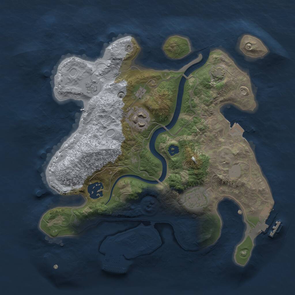 Rust Map: Procedural Map, Size: 2700, Seed: 1762171293, 8 Monuments
