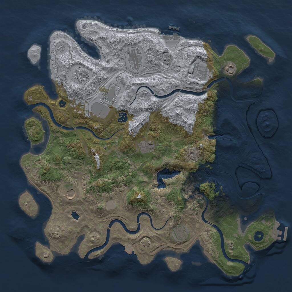 Rust Map: Procedural Map, Size: 4250, Seed: 749480005, 16 Monuments