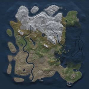 Thumbnail Rust Map: Procedural Map, Size: 4000, Seed: 2106671755, 13 Monuments