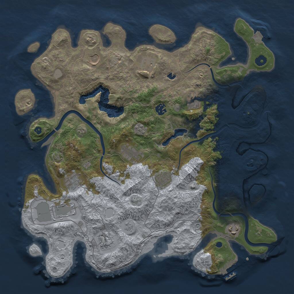 Rust Map: Procedural Map, Size: 4000, Seed: 1392522273, 16 Monuments