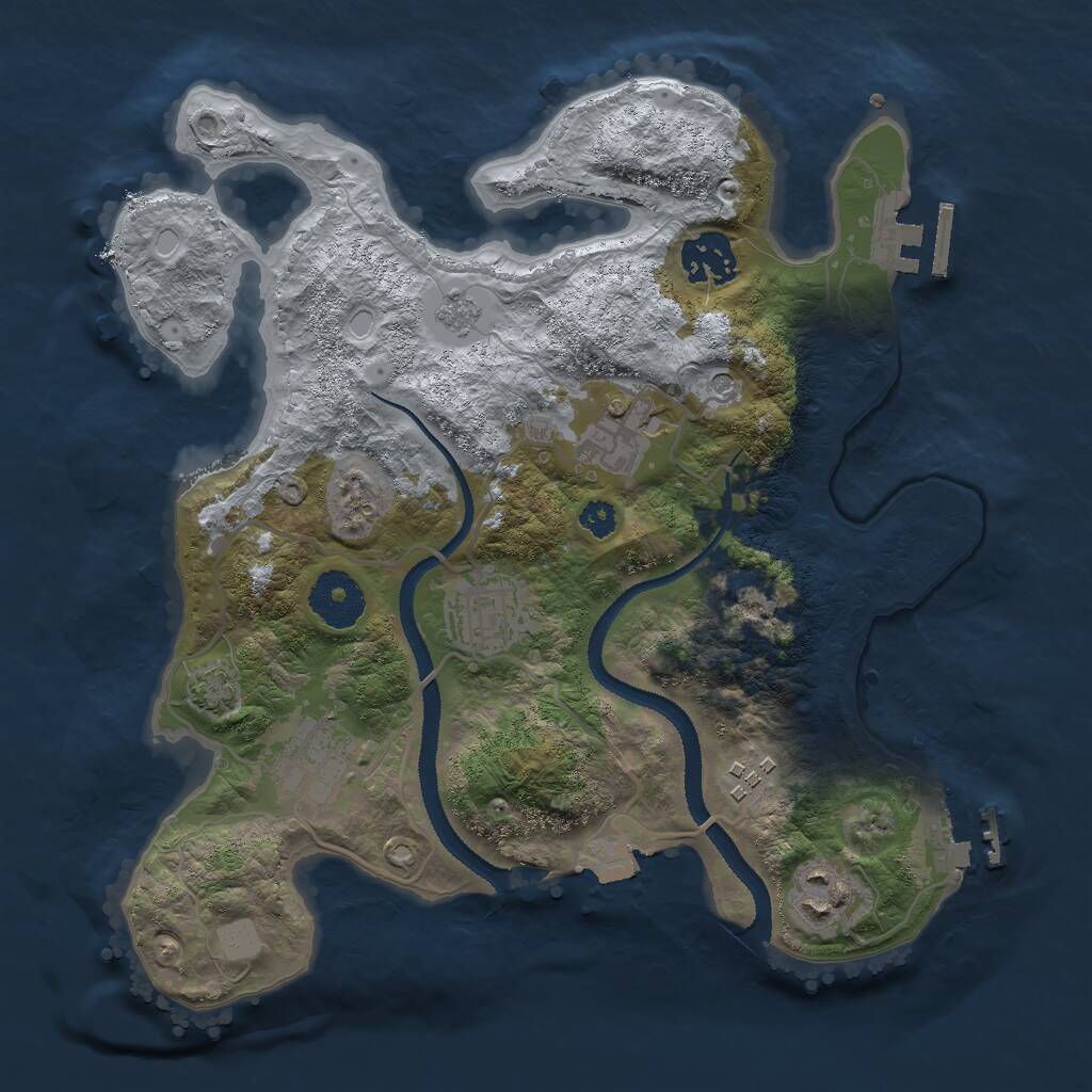 Rust Map: Procedural Map, Size: 3000, Seed: 718705582, 12 Monuments