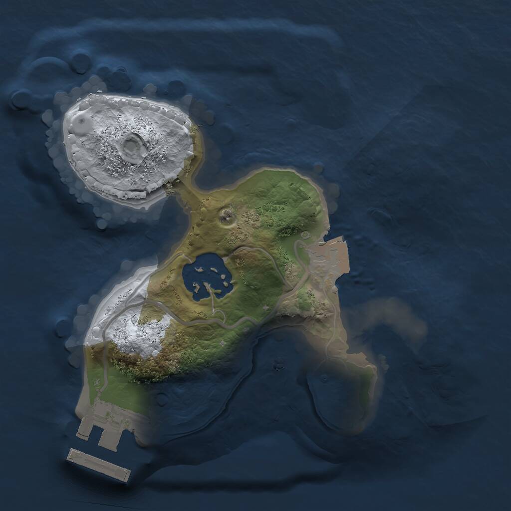 Rust Map: Procedural Map, Size: 1600, Seed: 8008, 3 Monuments