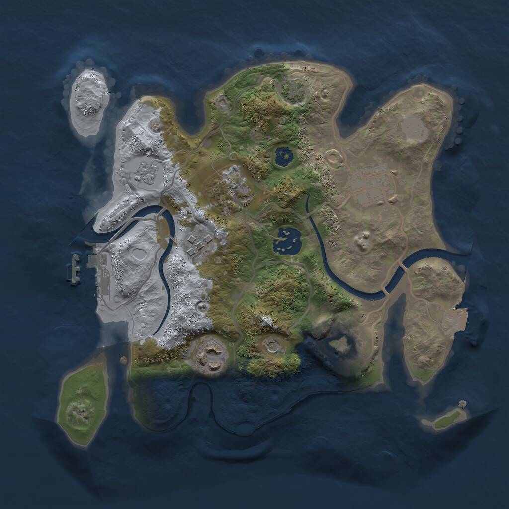 Rust Map: Procedural Map, Size: 2650, Seed: 165236245, 11 Monuments