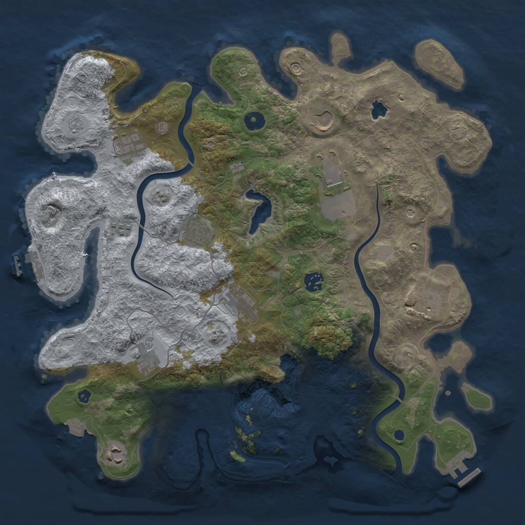 Rust Map: Procedural Map, Size: 4000, Seed: 250631483, 16 Monuments