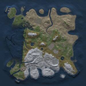 Thumbnail Rust Map: Procedural Map, Size: 3500, Seed: 840801, 14 Monuments