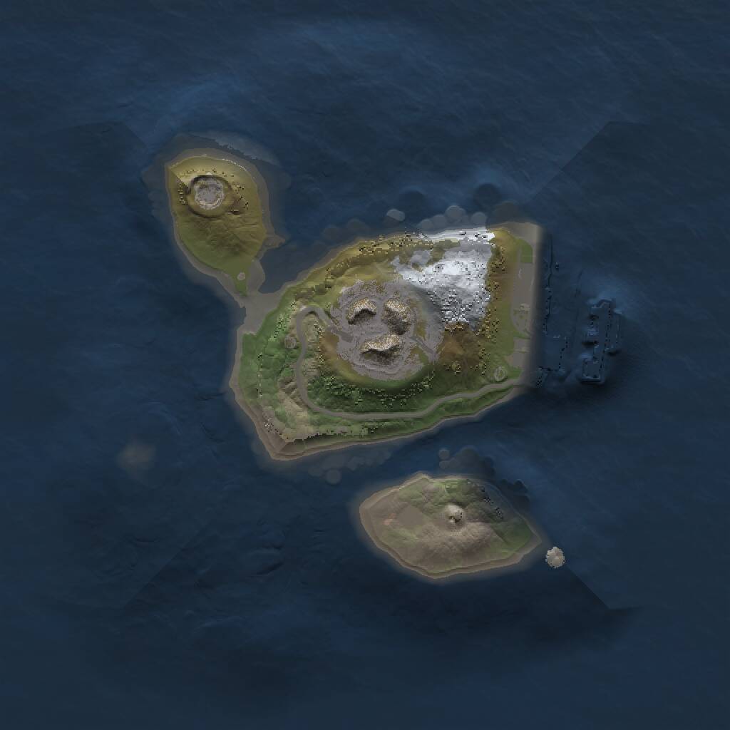 Rust Map: Procedural Map, Size: 1500, Seed: 912830, 3 Monuments