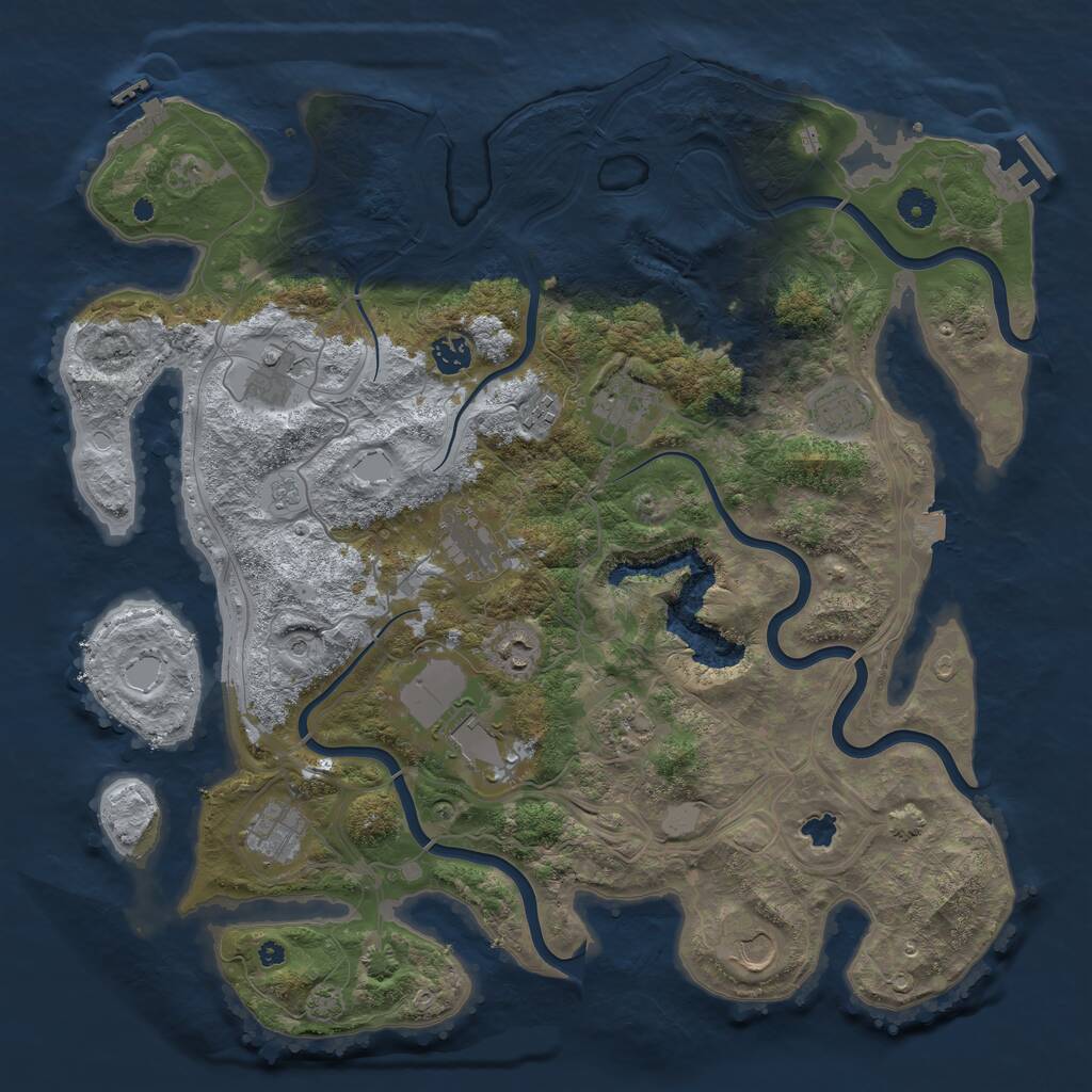 Rust Map: Procedural Map, Size: 4250, Seed: 28341, 17 Monuments