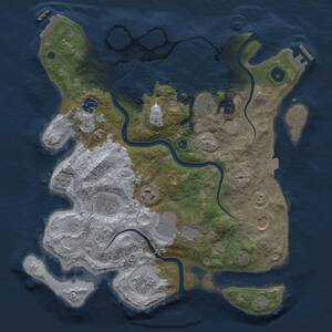 Thumbnail Rust Map: Procedural Map, Size: 3500, Seed: 914842550, 14 Monuments