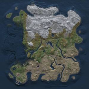 Thumbnail Rust Map: Procedural Map, Size: 4251, Seed: 1, 17 Monuments