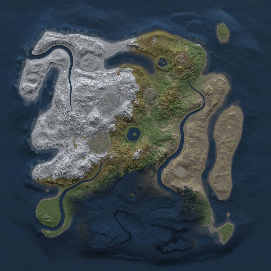 Rust Map: Procedural Map, Size: 3000, Seed: 20251018, 7 Monuments