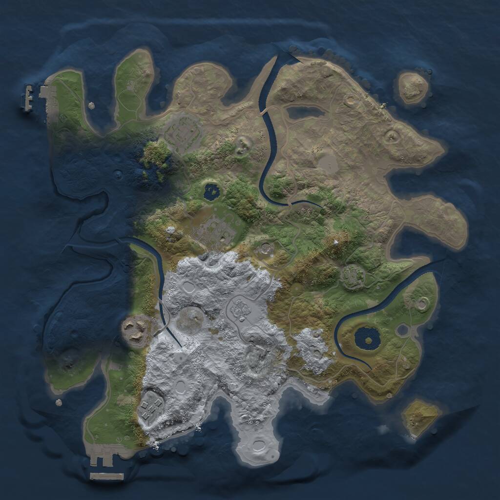 Rust Map: Procedural Map, Size: 3000, Seed: 61769, 10 Monuments