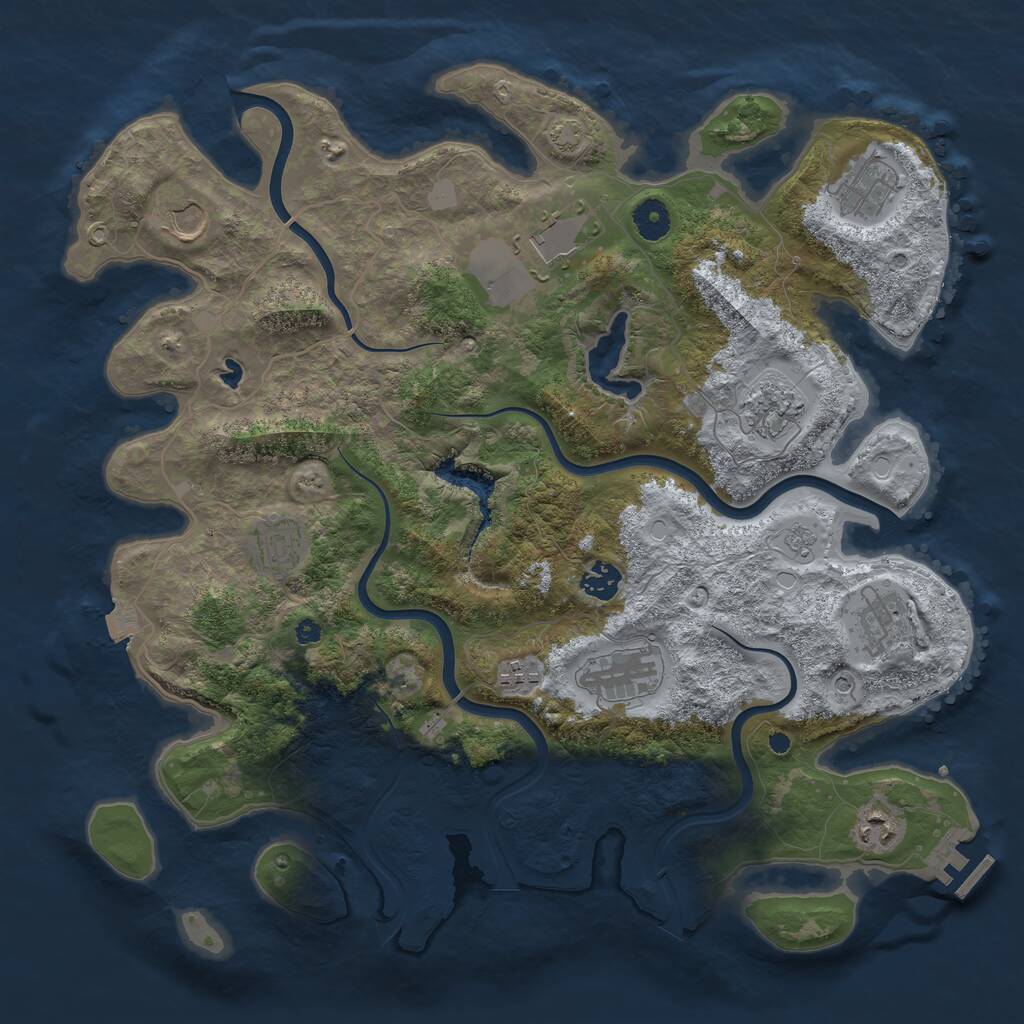 Rust Map: Procedural Map, Size: 4000, Seed: 28544, 15 Monuments