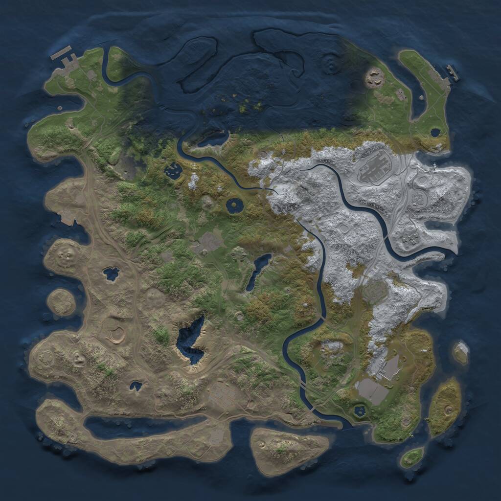 Rust Map: Procedural Map, Size: 4500, Seed: 23985476, 17 Monuments