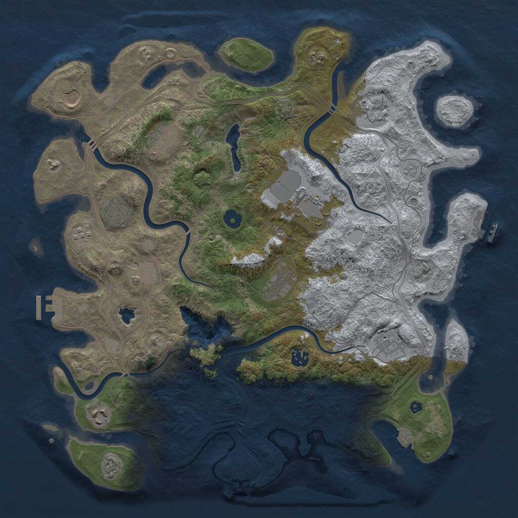 Rust Map: Procedural Map, Size: 4250, Seed: 34694600, 17 Monuments