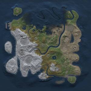Thumbnail Rust Map: Procedural Map, Size: 3450, Seed: 8864, 14 Monuments