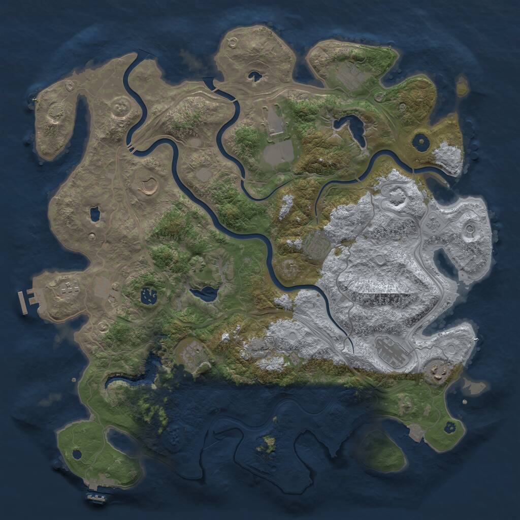Rust Map: Procedural Map, Size: 4500, Seed: 470899788, 16 Monuments