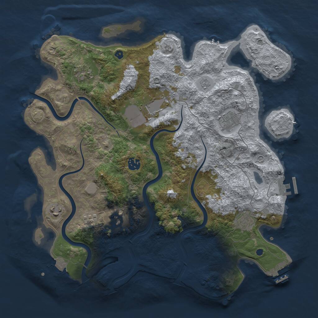 Rust Map: Procedural Map, Size: 3750, Seed: 1275082184, 14 Monuments