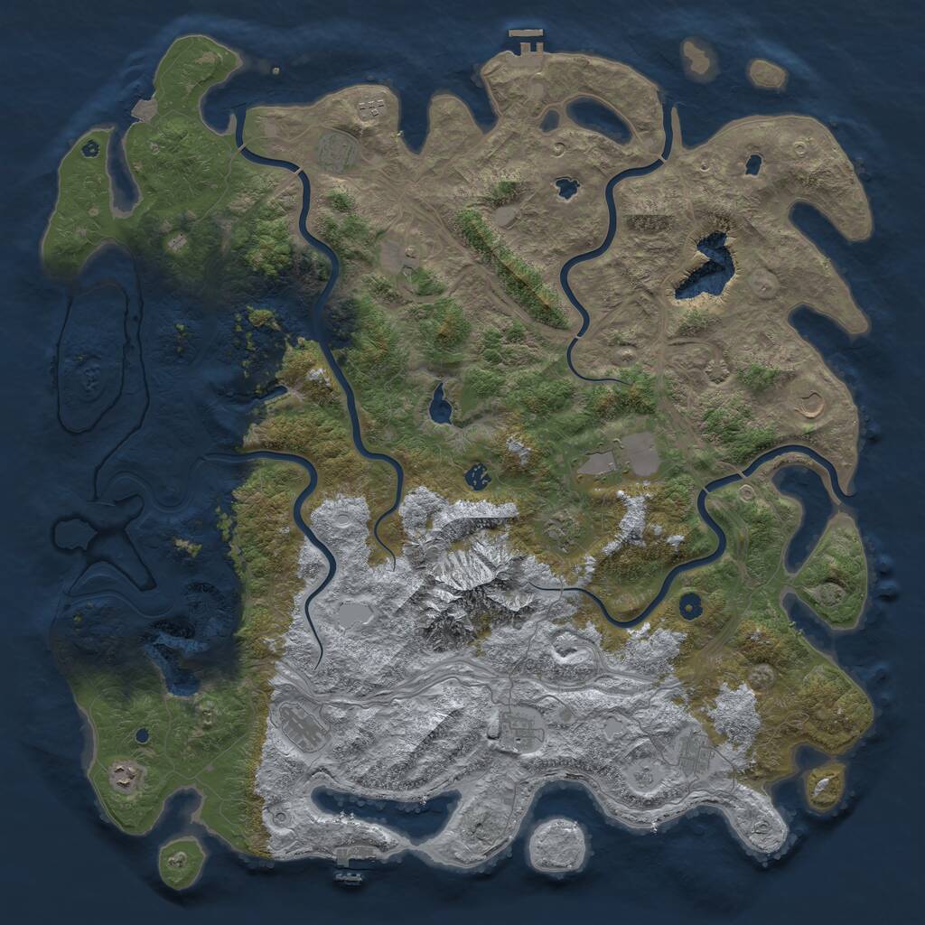 Rust Map: Procedural Map, Size: 5500, Seed: 118563382, 17 Monuments