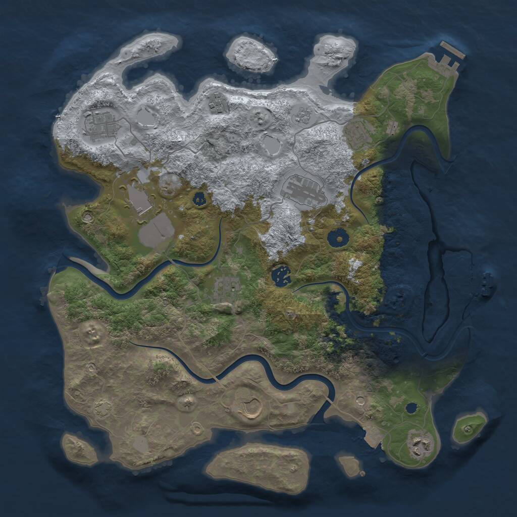 Rust Map: Procedural Map, Size: 3800, Seed: 209405501, 15 Monuments