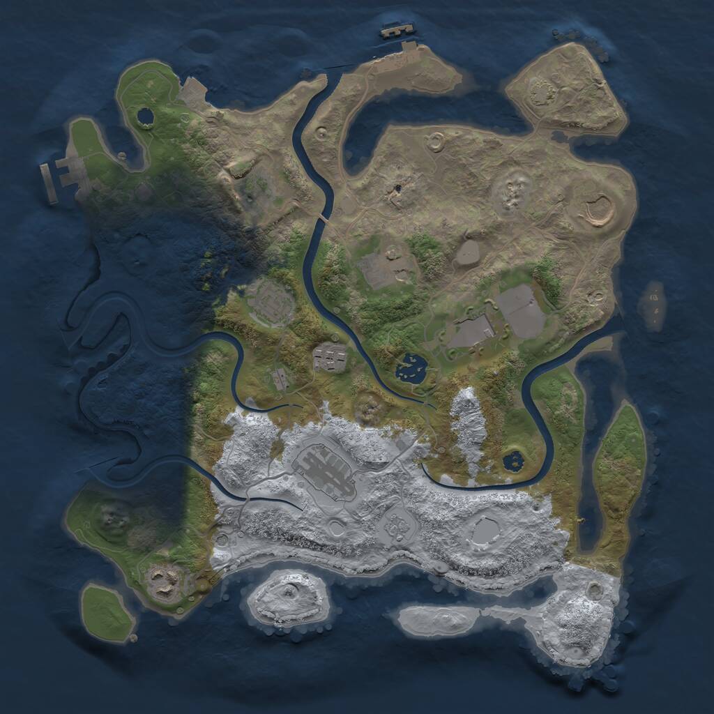 Rust Map: Procedural Map, Size: 3500, Seed: 589323378, 15 Monuments
