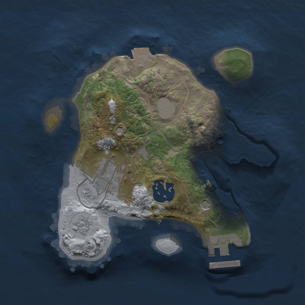 Rust Map: Procedural Map, Size: 2000, Seed: 497238431, 6 Monuments