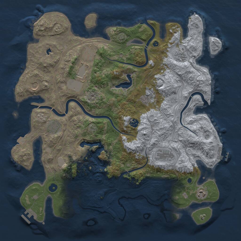 Rust Map: Procedural Map, Size: 4250, Seed: 21446652, 16 Monuments