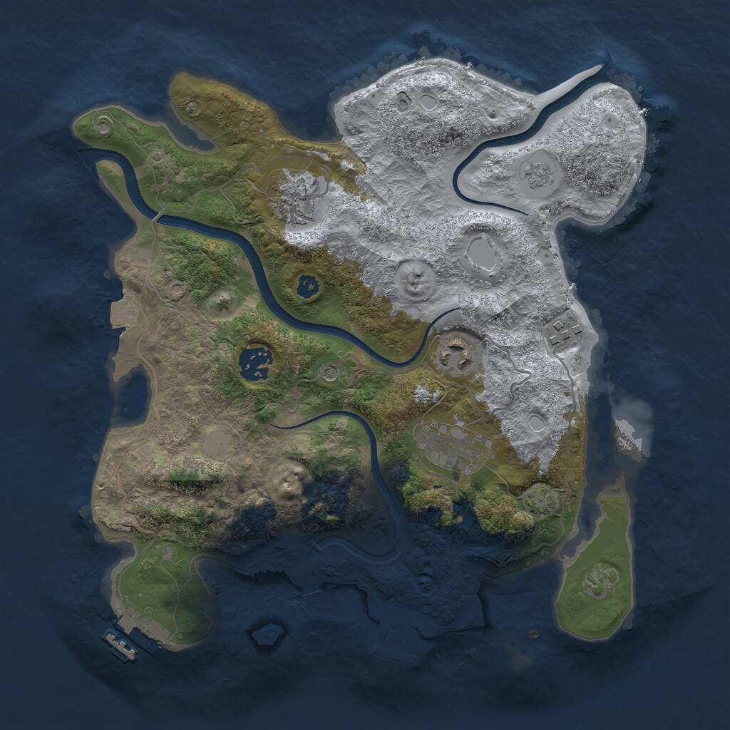 Rust Map: Procedural Map, Size: 3200, Seed: 77299770, 11 Monuments