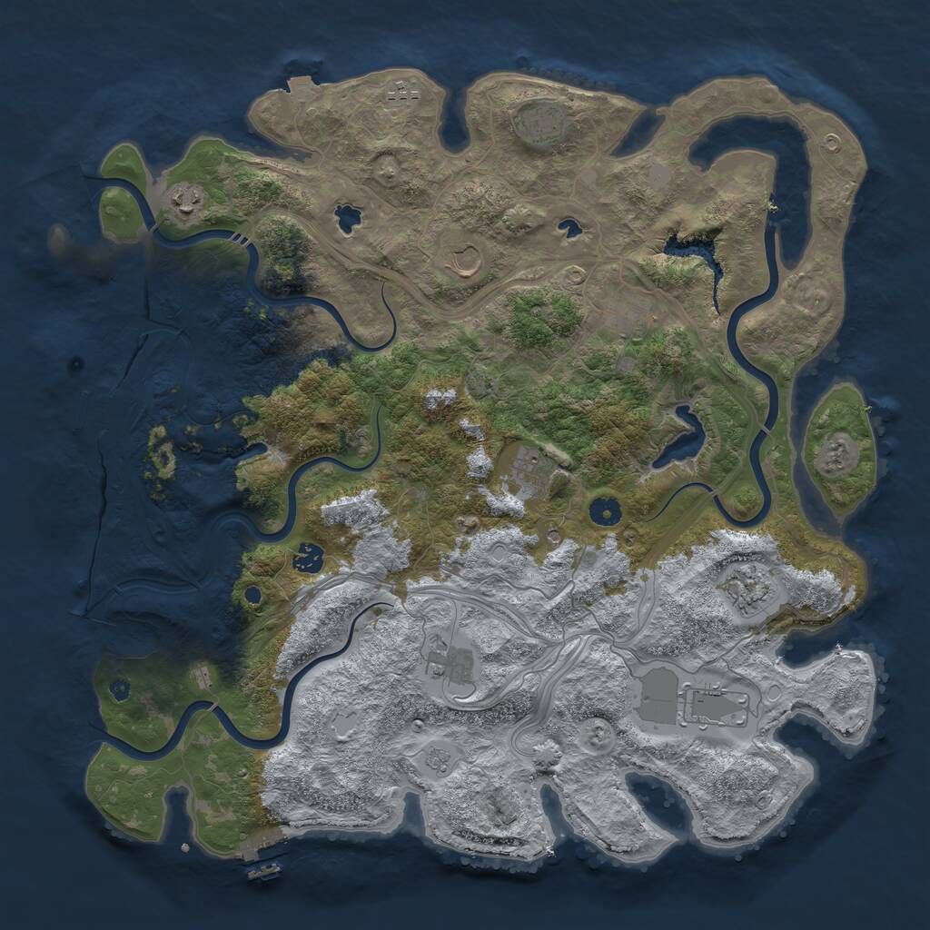 Rust Map: Procedural Map, Size: 4500, Seed: 8134595, 16 Monuments