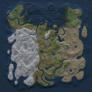 Thumbnail Rust Map: Procedural Map, Size: 4500, Seed: 530997750, 16 Monuments