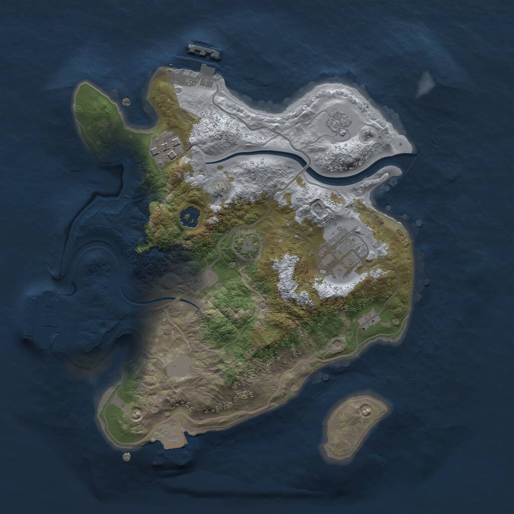 Rust Map: Procedural Map, Size: 2500, Seed: 2112226830, 7 Monuments