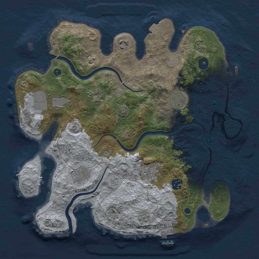 Rust Map: Procedural Map, Size: 3500, Seed: 1498132942, 14 Monuments