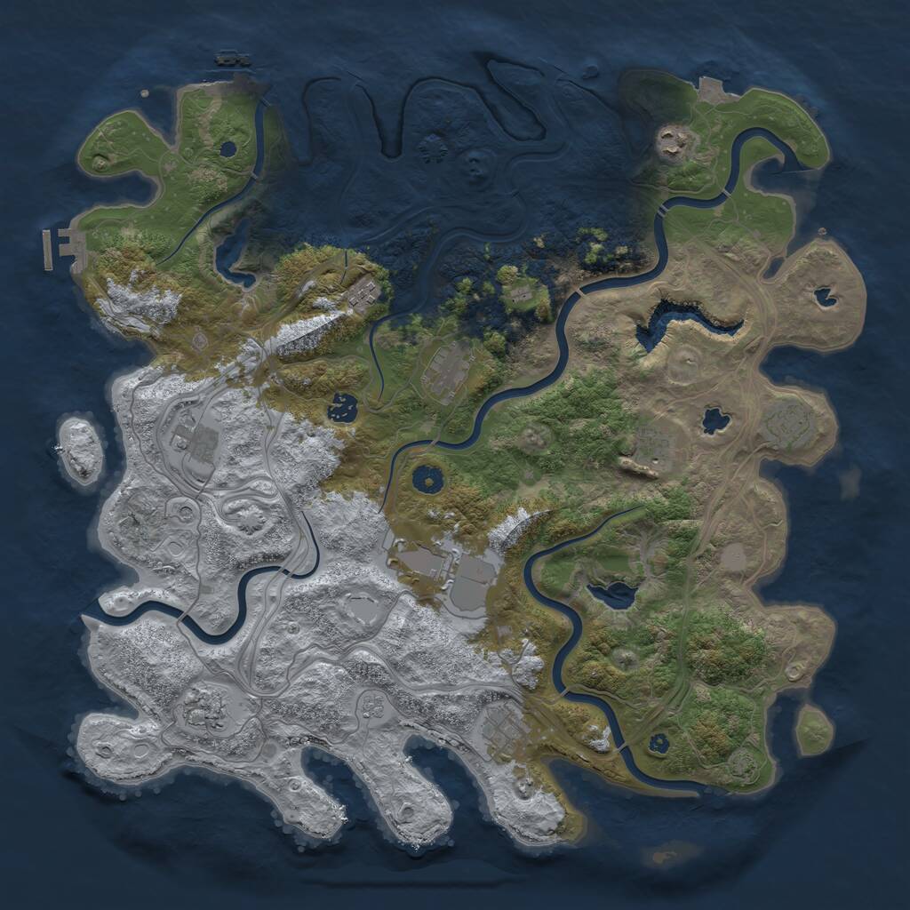 Rust Map: Procedural Map, Size: 4500, Seed: 1209952830, 16 Monuments
