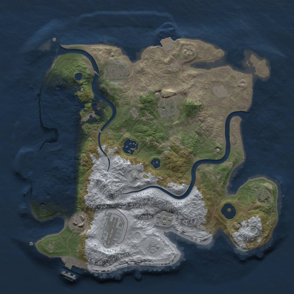 Rust Map: Procedural Map, Size: 3000, Seed: 110962992, 12 Monuments