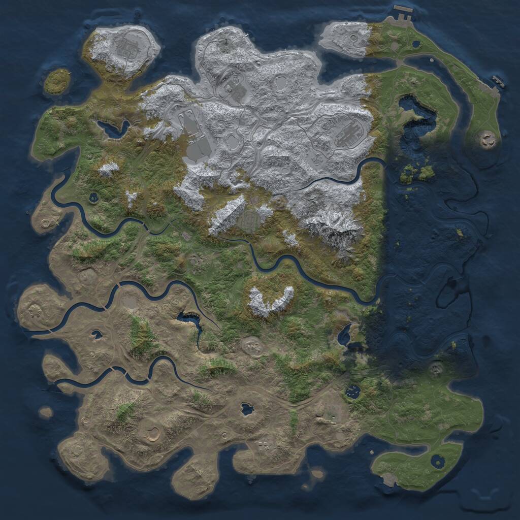 Rust Map: Procedural Map, Size: 5500, Seed: 916720645, 17 Monuments