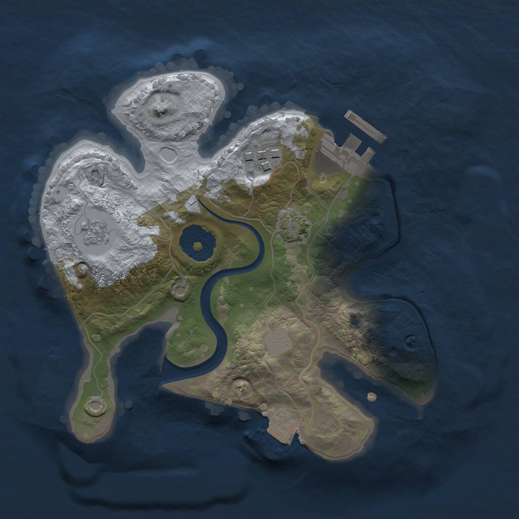 Rust Map: Procedural Map, Size: 2200, Seed: 1152868817, 5 Monuments