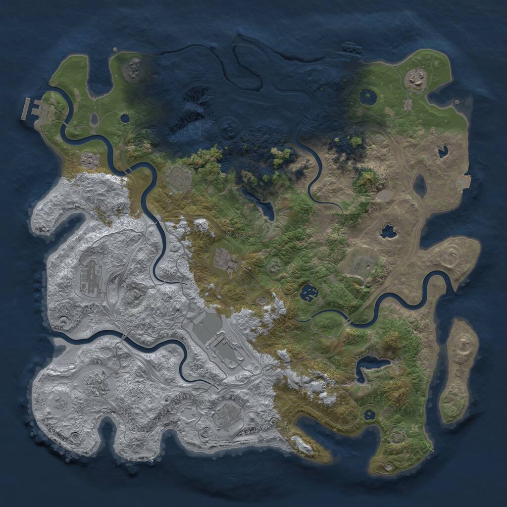 Rust Map: Procedural Map, Size: 4500, Seed: 932760, 16 Monuments