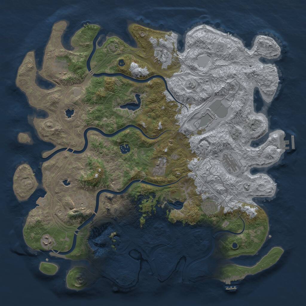Rust Map: Procedural Map, Size: 4500, Seed: 5687984, 16 Monuments