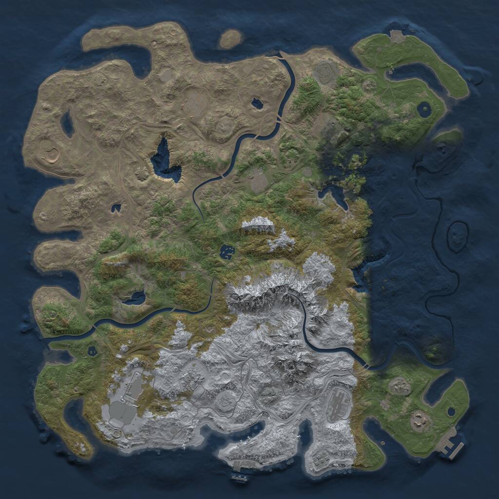 Rust Map: Procedural Map, Size: 5000, Seed: 712416831, 17 Monuments