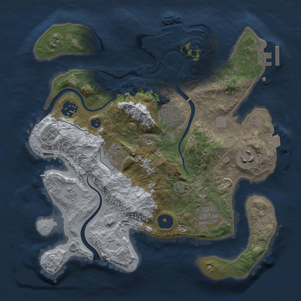 Rust Map: Procedural Map, Size: 3000, Seed: 533331, 12 Monuments