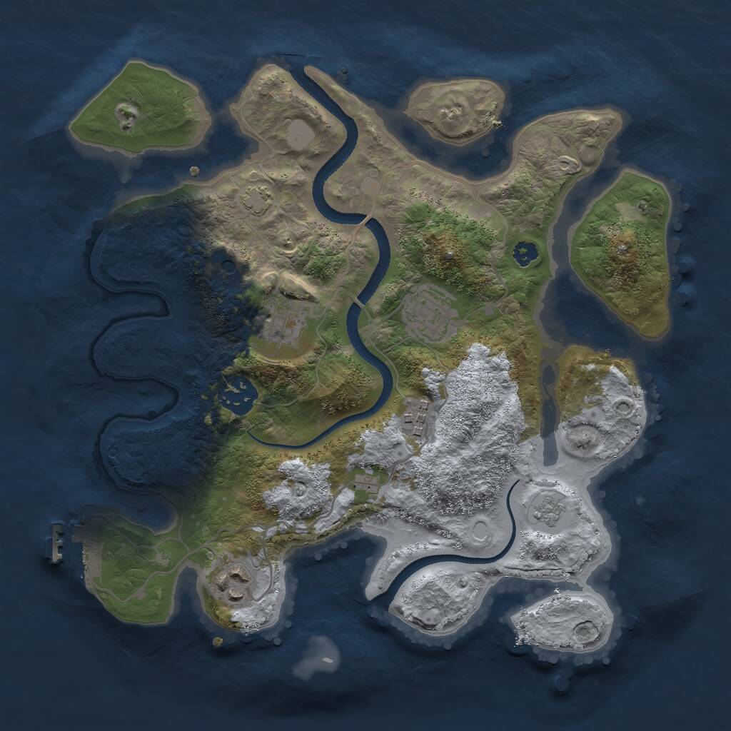 Rust Map: Procedural Map, Size: 3000, Seed: 19439, 10 Monuments