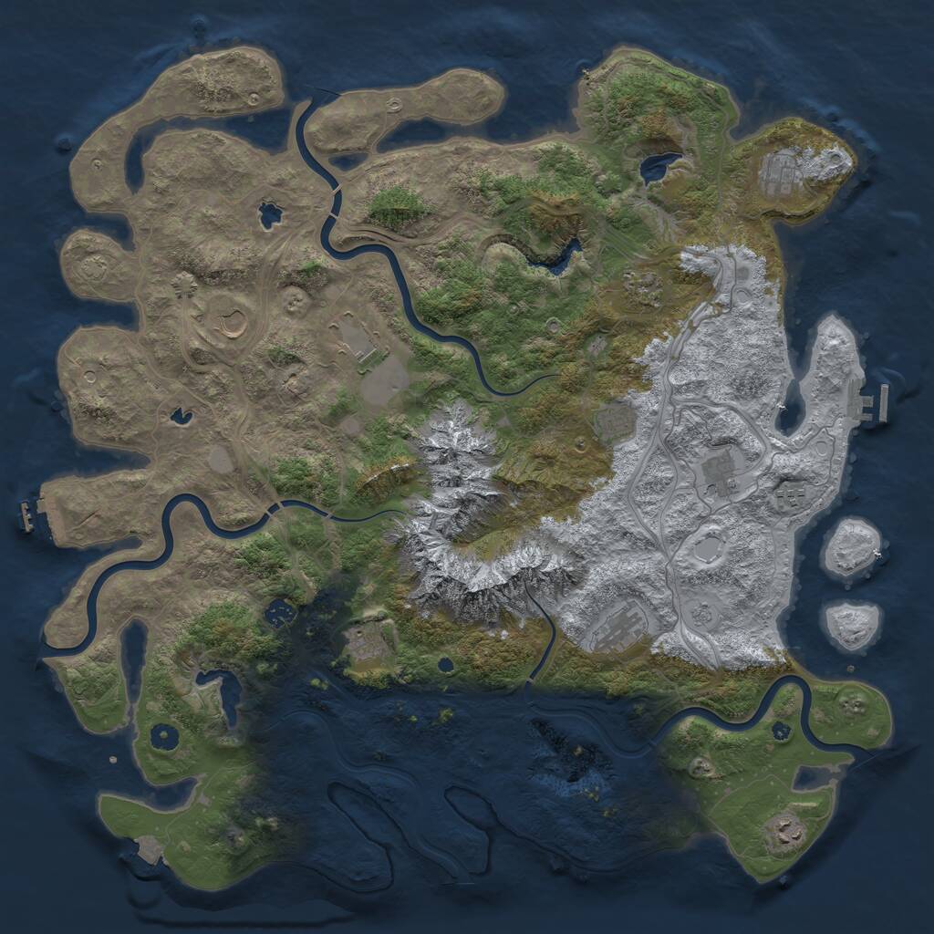 Rust Map: Procedural Map, Size: 5000, Seed: 310618505, 17 Monuments