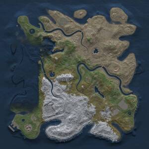 Thumbnail Rust Map: Procedural Map, Size: 4000, Seed: 35476, 15 Monuments