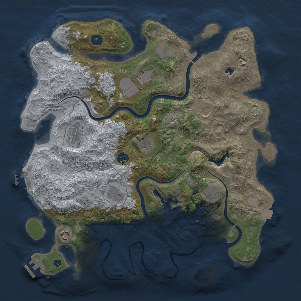Rust Map: Procedural Map, Size: 4000, Seed: 1116112116, 16 Monuments