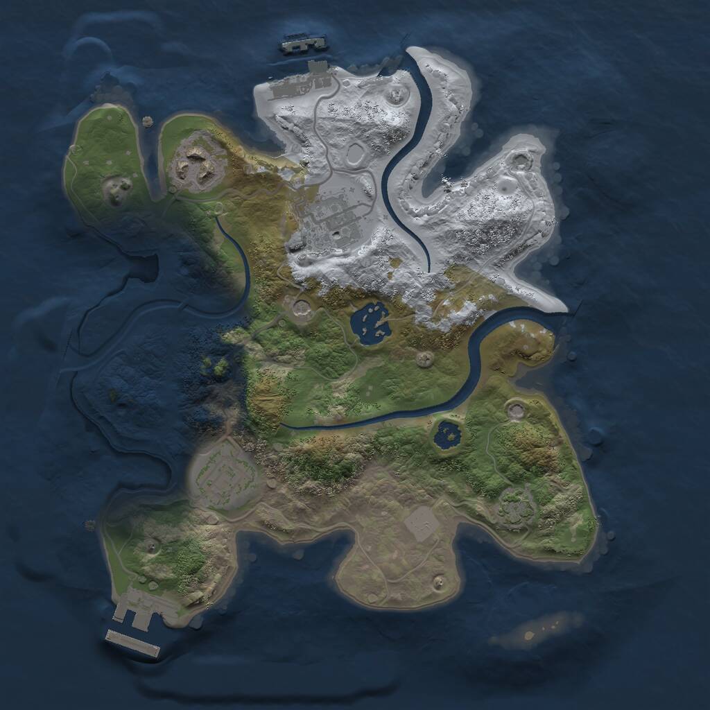 Rust Map: Procedural Map, Size: 2600, Seed: 354123, 9 Monuments