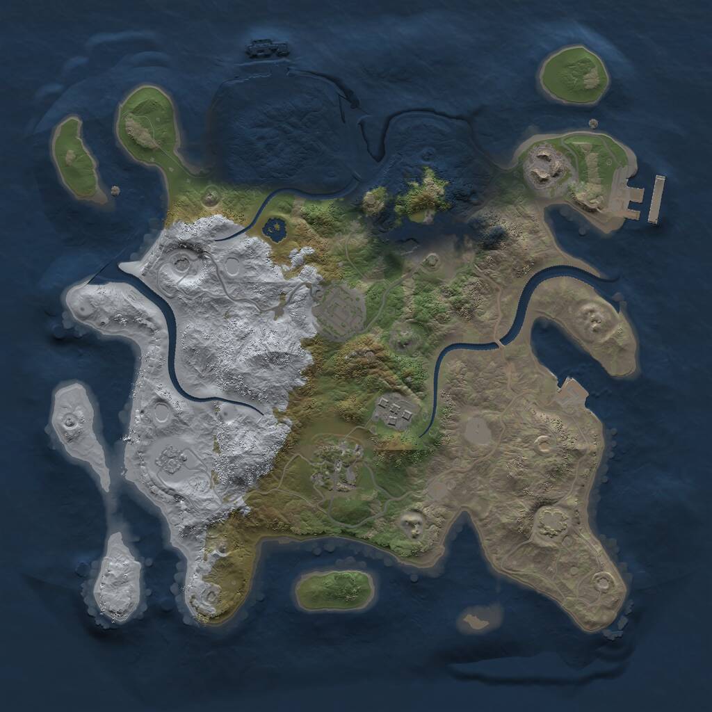Rust Map: Procedural Map, Size: 3000, Seed: 1514504665, 11 Monuments
