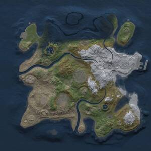 Thumbnail Rust Map: Procedural Map, Size: 3000, Seed: 1336014483, 9 Monuments
