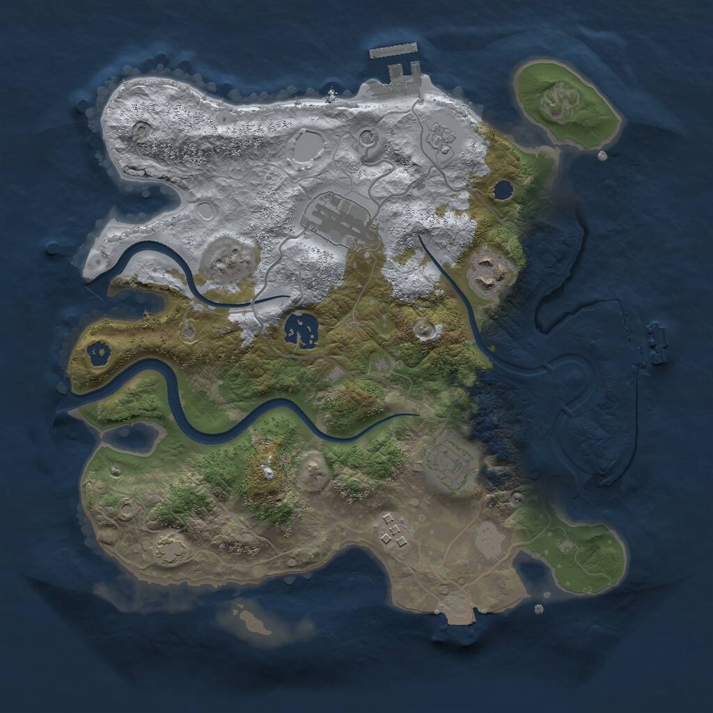 Rust Map: Procedural Map, Size: 3000, Seed: 789456, 11 Monuments