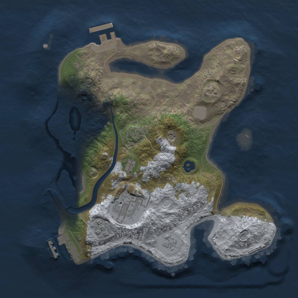 Rust Map: Procedural Map, Size: 2500, Seed: 5134764, 8 Monuments